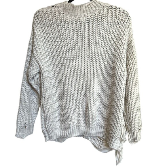 Forever 21 Contemporary Womens Beige Boho Long Sleeve Knit Sweater Size S - Picture 2 of 11